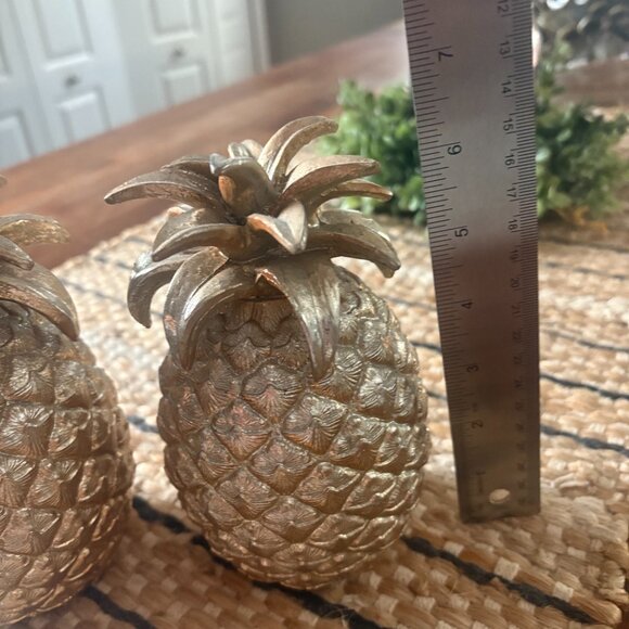 Gold Decorative Pineapple Bookend Table Decor (2) - Picture 6 of 7
